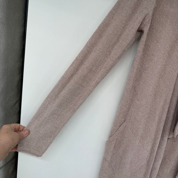 Barefoot Dreams Cozychic Ultra Lite Pointelle Cardigan Womens Sz S/M Light Brown - Picture 4 of 8